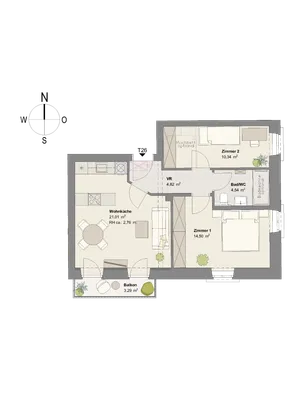 3-Zimmer-Wohnung kaufen in Wien – 56,86 m², € 455.600 – Bild 9 von 9
