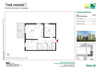3-Zimmer-Wohnung mieten in Wien – 65,23 m², € 1.324 – Bild 2 von 5