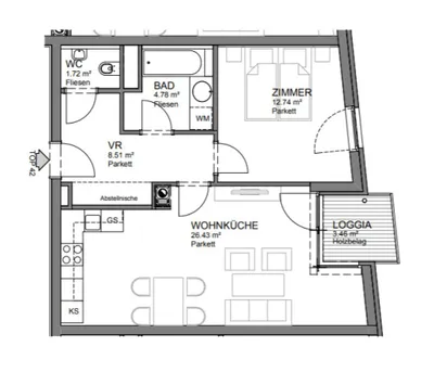 2-Zimmer-Wohnung mieten in Wien – 54,18 m², € 1.195 – Bild 22 von 22