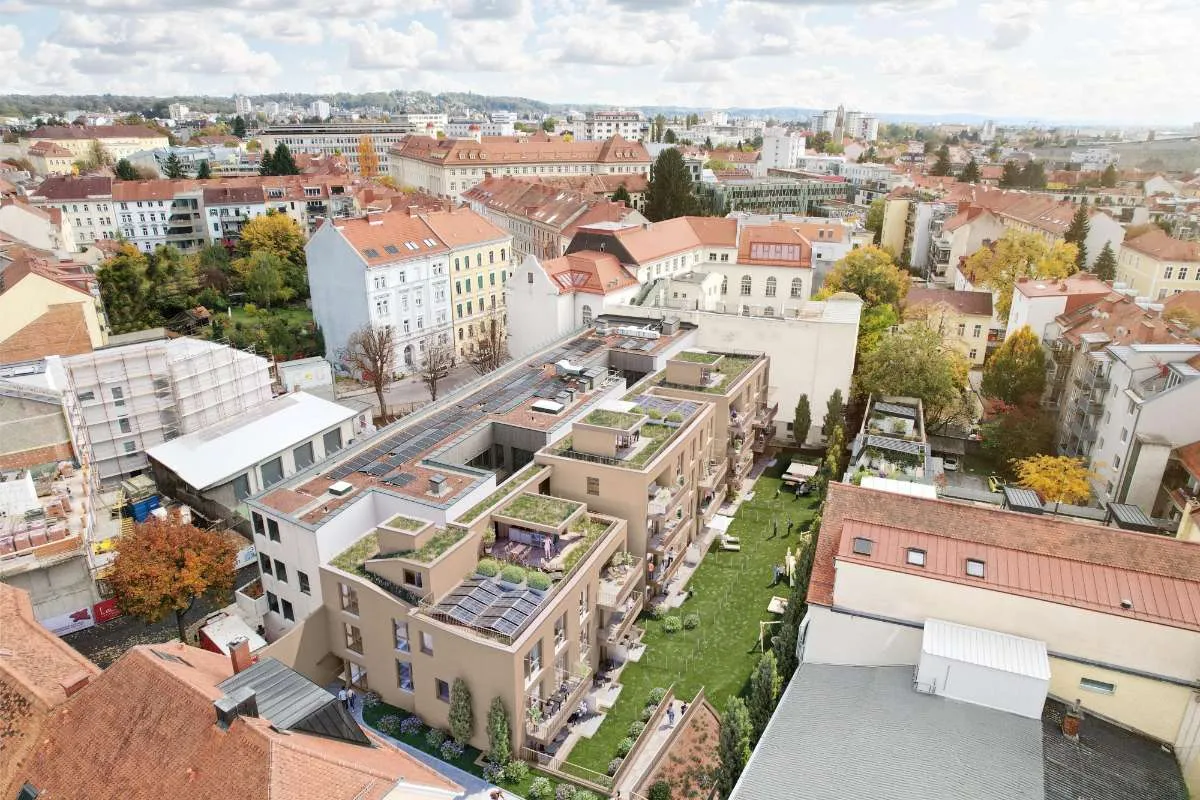 Vertriebsstart! Baubeginn 2.12.2025! 3 Zi. Gartenwohnung mit 66 m², 15,40 m² Terrasse und 46 m² Eigengarten! Dietrichsteinplatz 10a, 8010 Graz! - Ansicht 3