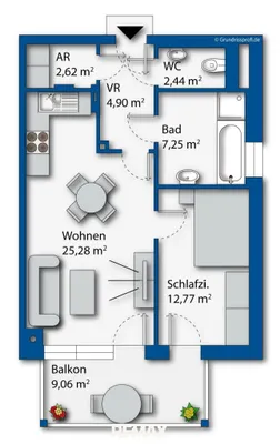 2-Zimmer-Wohnung mieten in Mödling – 55,26 m², € 1.181 – Bild 12 von 12