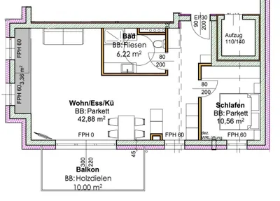3-Zimmer-Wohnung kaufen in Linz – 59 m², € 328.200 – Bild 3 von 5