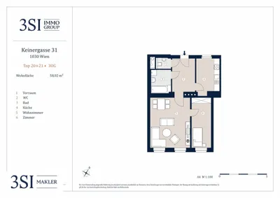 2-Zimmer-Wohnung kaufen in Wien – 58 m², € 379.000 – Bild 20 von 20