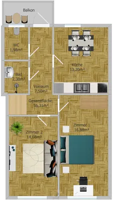 2-Zimmer-Wohnung kaufen in Graz – 56,31 m², € 135.000 – Bild 15 von 15