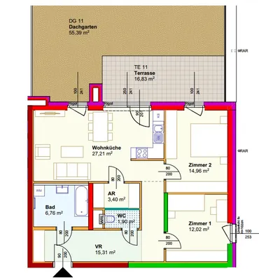 3-Zimmer-Wohnung mieten in Horn – 81,56 m², € 917 – Bild 2 von 2