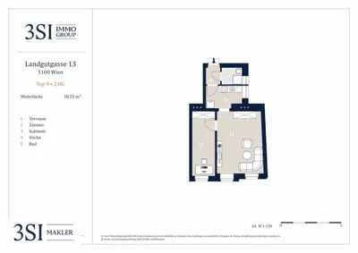 2-Zimmer-Wohnung kaufen in Wien – 38,55 m², € 159.000 – Bild 6 von 6
