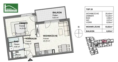 2-Zimmer-Wohnung mieten in Sankt Pölten – 53,82 m², € 850 – Bild 19 von 19