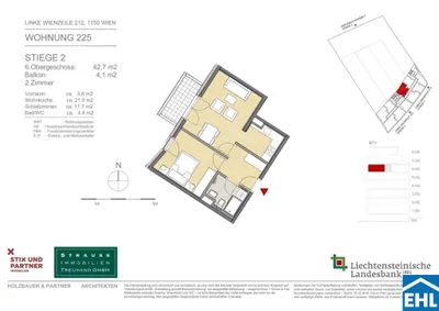 2-Zimmer-Wohnung mieten in Wien – 42,7 m², € 975 – Bild 7 von 7