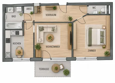 2-Zimmer-Wohnung kaufen in Graz – 44 m², € 175.200 – Bild 6 von 7