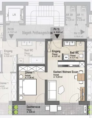 2-Zimmer-Wohnung mieten in Hartberg-Fürstenfeld – 42 m², € 795 – Bild 42 von 44
