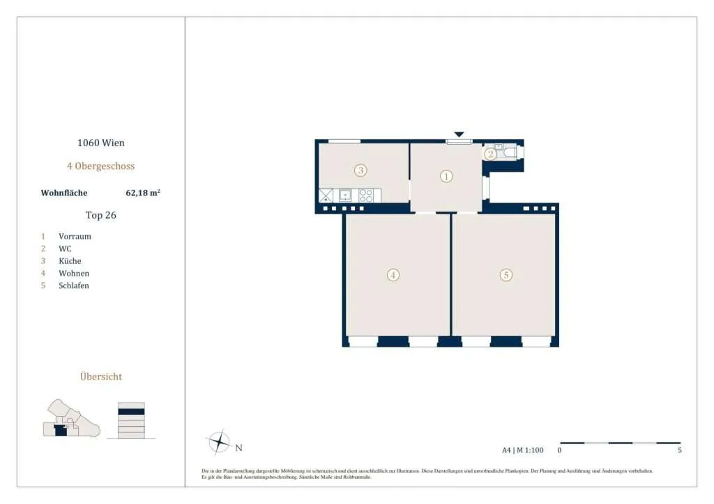 Unbefristet vermietete 2-Zimmer Wohnung, Nähe Westbahnhof - Ansicht 3