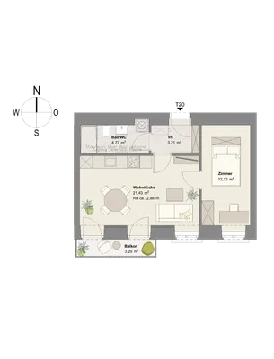 2-Zimmer-Wohnung kaufen in Wien – 43,14 m², € 345.400 – Bild 8 von 8