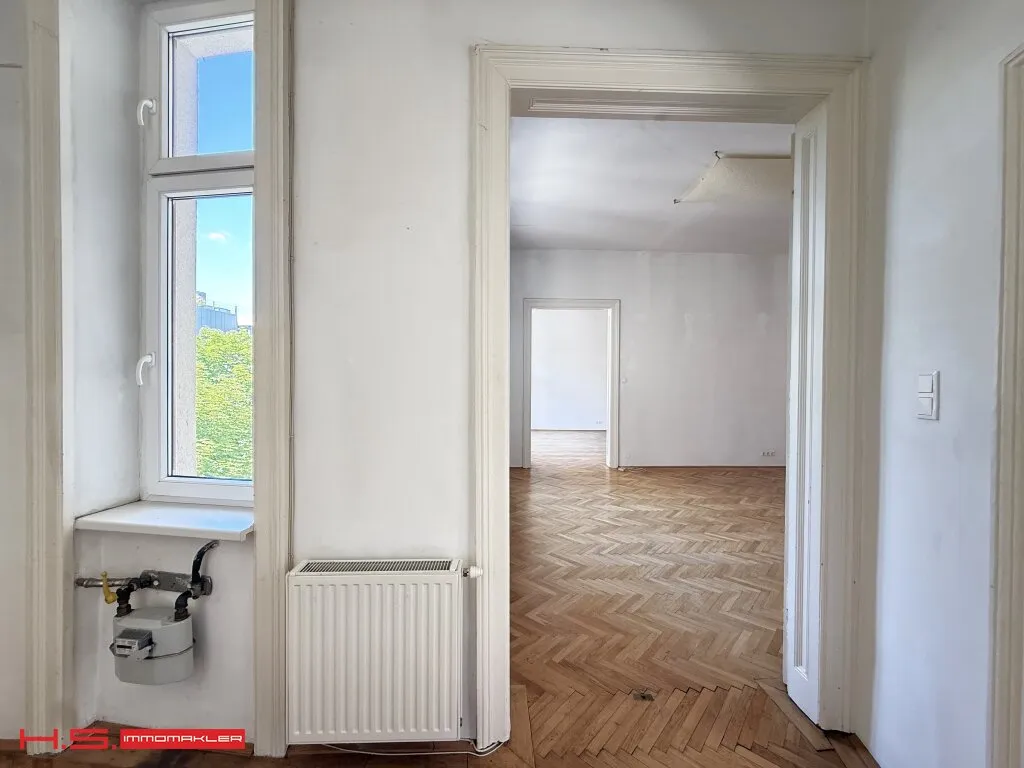 PERFEKTE STILWOHNUNG - 8 qm BALKONANBAU MÖGLICH - tlw. RENOVIERUNGSBEDARF - SONNIGER GRÜNBLICK- HERRLICHES STILHAUS - 4.OBERGESCHOSS - HOFLAGE - Visning 2