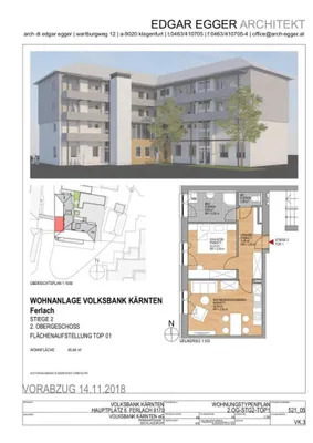 2-Zimmer-Wohnung mieten in Klagenfurt Land – 45,94 m², € 545 – Bild 2 von 2