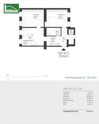 3-Zimmer-Wohnung kaufen in Wien – 73,94 m², € 295.000 – Bild 19 von 19