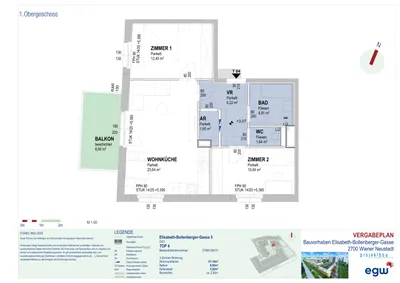 3-Zimmer-Wohnung mieten in Wiener Neustadt – 61,1 m², € 845 – Bild 12 von 12
