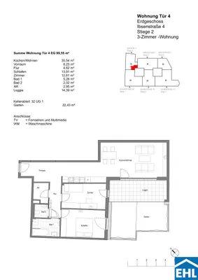 3-Zimmer-Wohnung mieten in Wien – 85,16 m², € 1.849 – Bild 10 von 10