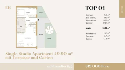 2-Zimmer-Wohnung kaufen in Mödling – 49,9 m², € 312.000 – Bild 7 von 9