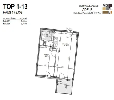 2-Zimmer-Wohnung mieten in Wien – 42,95 m², € 990 – Bild 13 von 13