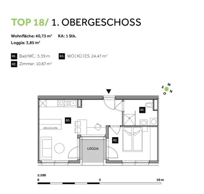 2-Zimmer-Wohnung kaufen in Graz – 40,73 m², € 189.900 – Bild 5 von 5
