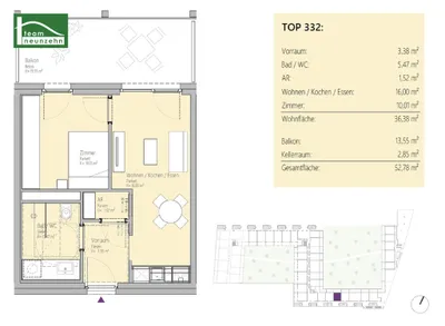 2-Zimmer-Wohnung mieten in Graz – 36,38 m², € 599 – Bild 15 von 15