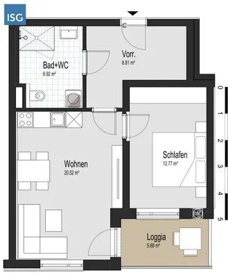 2-Zimmer-Wohnung mieten in Grieskirchen – 49,02 m², € 575 – Bild 3 von 9