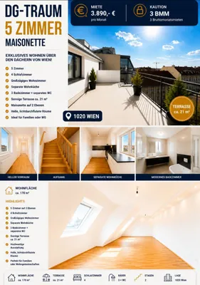 SKYVIEW - Exklusive 5-Zimmer-Dachgeschoss-Maisonette mit sonniger Dachterrasse