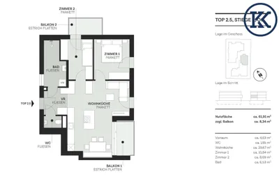 3-Zimmer-Wohnung kaufen in Wien – 61,91 m², € 488.000 – Bild 18 von 20
