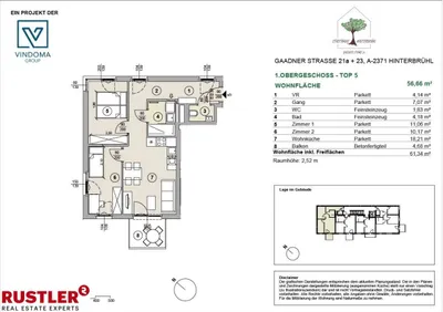 3-Zimmer-Wohnung kaufen in Mödling – 56,66 m², € 436.170 – Bild 6 von 15