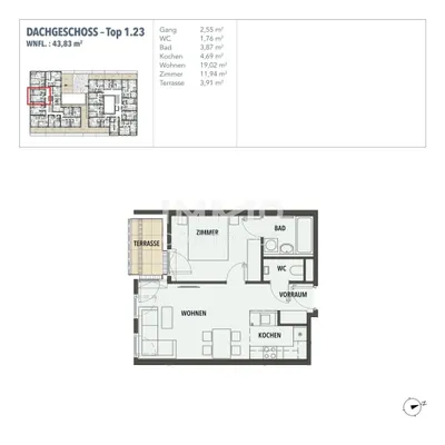 2-Zimmer-Wohnung kaufen in Wien – 43,83 m², € 236.652 – Bild 14 von 14