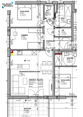 3-Zimmer-Wohnung mieten in Salzburg-Umgebung – 73 m², € 1.440 – Bild 2 von 2