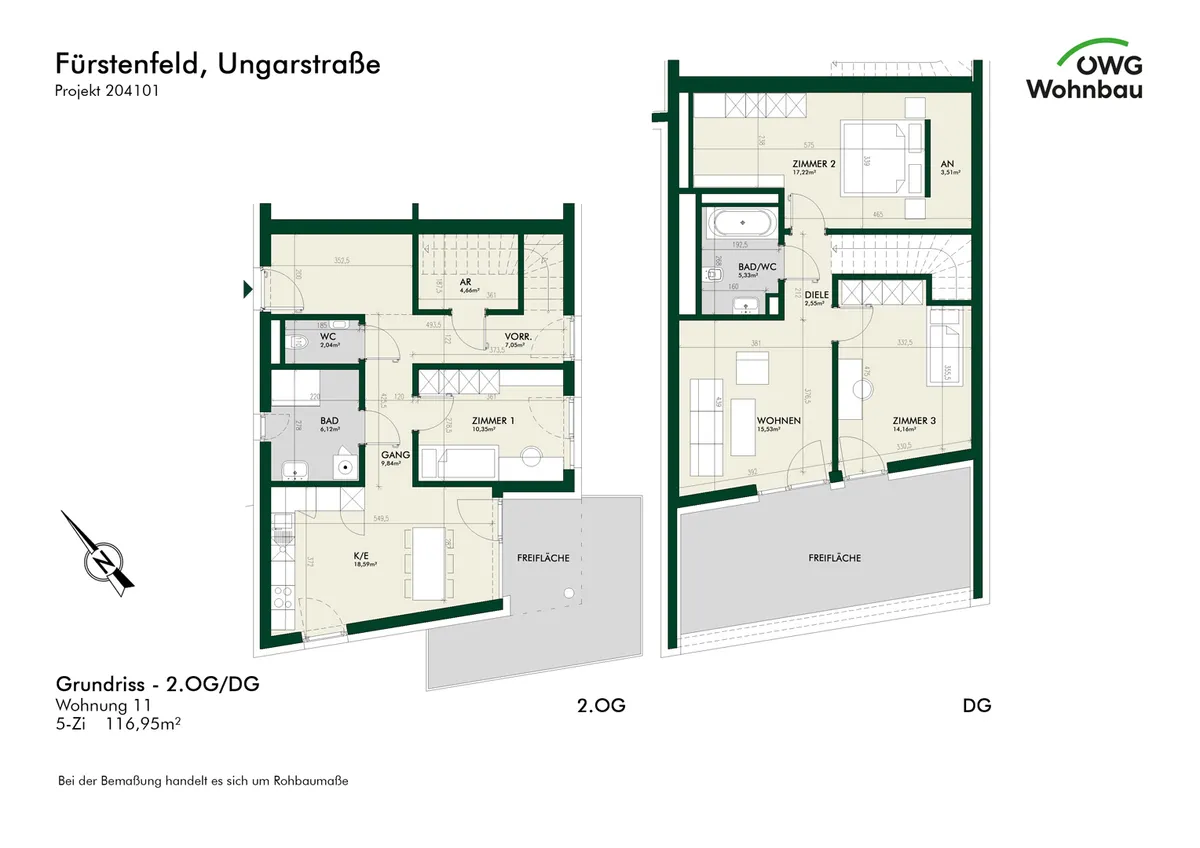 PROVISIONSFREI - Exklusives Wohnen über den Dächern - 5-Zimmer-Erstbezug mit Balkon & Loggia - Eigentum - 5 Zimmer - Widok 2