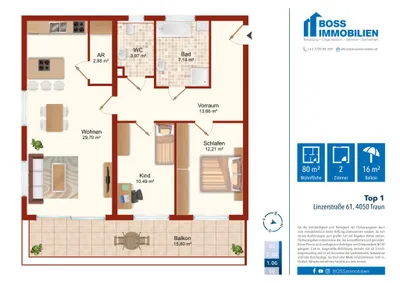 3-Zimmer-Wohnung kaufen in Linz Land – 80,05 m², € 384.000 – Bild 16 von 16