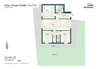 4-Zimmer-Wohnung mieten in Graz – 88 m², € 1.390 – Bild 6 von 6