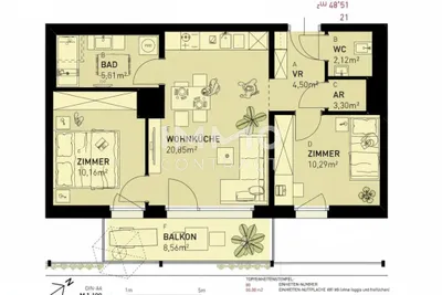 3-Zimmer-Wohnung kaufen in Wien – 55,8 m², € 352.500 – Bild 9 von 9