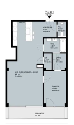 2-Zimmer-Wohnung mieten in Wien – 72,63 m², € 1.596 – Bild 7 von 23