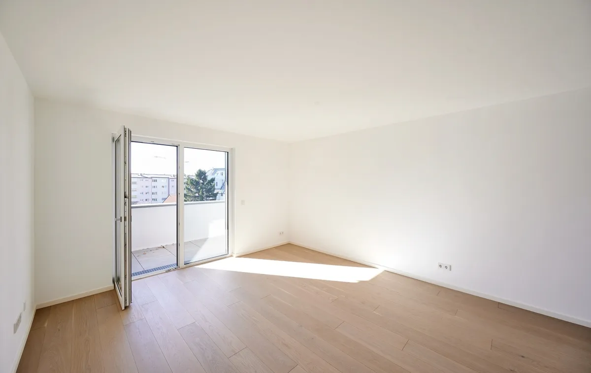 Grün. Entspannt. Zuhause! Ihre 3-Zimmer-Loggiawohnung nahe der Donau! ERSTBEZUG! - Ansicht 2