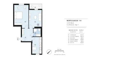 2-Zimmer-Wohnung mieten in Wien – 55,26 m², € 1.090 – Bild 2 von 11