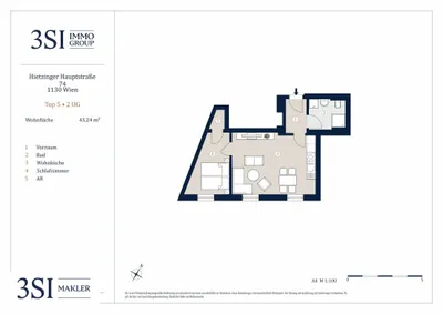 2-Zimmer-Wohnung mieten in Wien – 43,24 m², € 1.120 – Bild 10 von 10