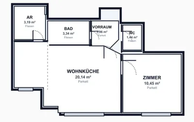 2-Zimmer-Wohnung mieten in Wien – 42,52 m², € 799 – Bild 10 von 10
