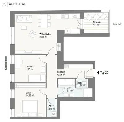 3-Zimmer-Wohnung kaufen in Wien – 79,13 m², € 499.000 – Bild 2 von 18