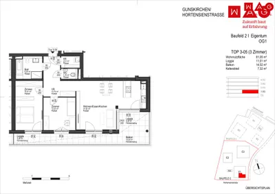 3-Zimmer-Wohnung kaufen in Wels-Land – 81,05 m², € 344.000 – Bild 5 von 6