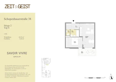 2-Zimmer-Wohnung mieten in Wien – 42,54 m², € 1.299 – Bild 5 von 5
