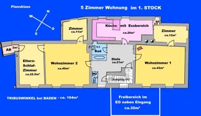 5-Zimmer-Wohnung mieten in Baden – 184 m², € 1.995 – Bild 24 von 24