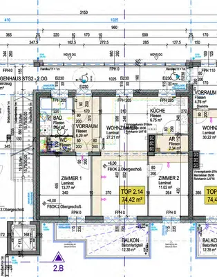3-Zimmer-Wohnung mieten in Tulln – 74,42 m², € 759 – Bild 2 von 12