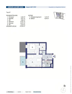 2-Zimmer-Wohnung mieten in Mistelbach – 47,83 m², € 525 – Bild 2 von 2