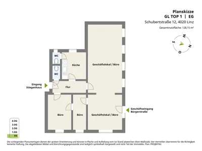 3-Zimmer-Gewerbeimmobilie mieten in Linz – 128 m², € 1.666 – Bild 11 von 11