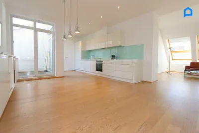 Großzügige Luxuriöse 146 m² DG-Wohnung mit 60 m² + 6 m² Terrasse samt Blick über Wien, 4 Zimmer plus Ess-Küche, AR, 2 Bäder 2Wc´s, hohe Räume – Bild 2
