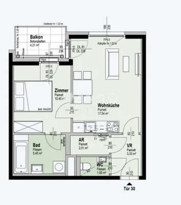 2-Zimmer-Wohnung kaufen in Wien – 40,29 m², € 308.700 – Bild 7 von 7