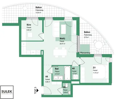 3-Zimmer-Wohnung mieten in Wien – 60,51 m², € 1.549 – Bild 21 von 22